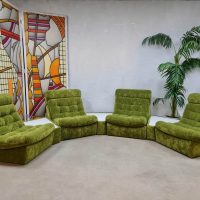 Vintage modular sofa modulaire bank green velvet 'Bohemian'