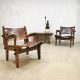 Vintage leather lounge chairs table tuigleren fauteuils tafel Angel Pazmino