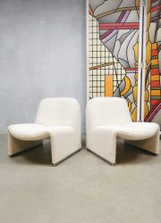 Vintage design Alky Castelli Artifort lounge chair fauteuil bouclé C. Piretti
