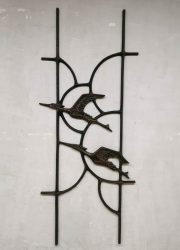 Vintage design muur kunstwerk Brutalist wall art sculpture wanddecoratie ‘Birds’ vogels