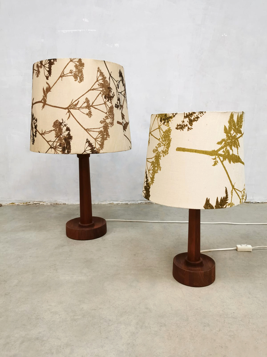 Vintage Danish design table lamp teak tafellamp 'Nature'