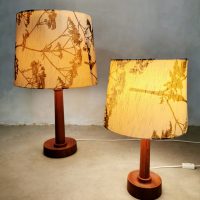 Retro midcentury Danish design table lamp teak tafellamp nature forrest