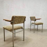 Vintage Dutch design dining arm chairs eetkamerstoelen Gijs van der Sluis nr. 33