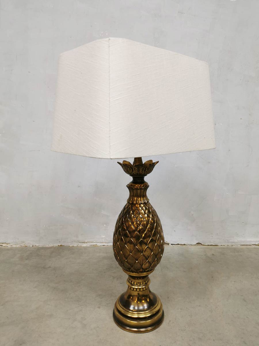 Vintage French brass pineapple table lamp