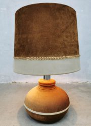 Vintage design suede leather table lamp XXL 'Wild West' RE leuchten