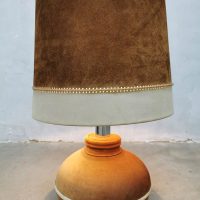 Vintage design suede leather table lamp XXL 'Wild West'