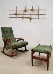 Vintage Scandinavian design rocking chair schommelstoel 'Green Spirit' Scandinavisch retro interior furniture