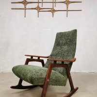 Vintage Danish design schommelstoel retro 'Green Spirit' Scandinavisch retro interior furniture armchair stoel relax fauteuil Deens
