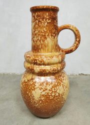 retro 60s West Germany 'Earth tones' Scheurich Keramik XL ceramic vase keramiek vaas