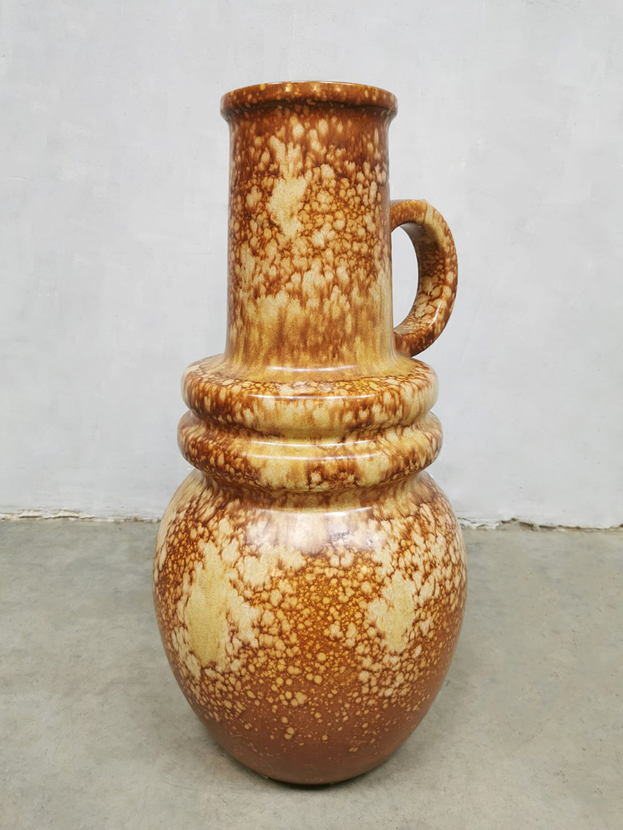 Vintage XL ceramic vase West Germany 'Earth tones'