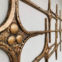 Brutalist brons wandscultuur art work design kunstwerk decoration Bronze