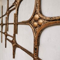 Vintage Brutalist design wall art sculpture wanddecoratie 'Bronze'