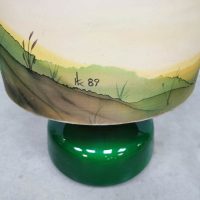 Retro design glass handpainted table lamp tafellamp 'Landscape'