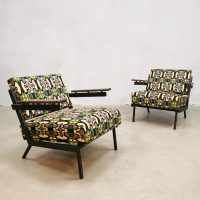 Midcentury Dutch design vintage armchair fauteuil geometric pattern