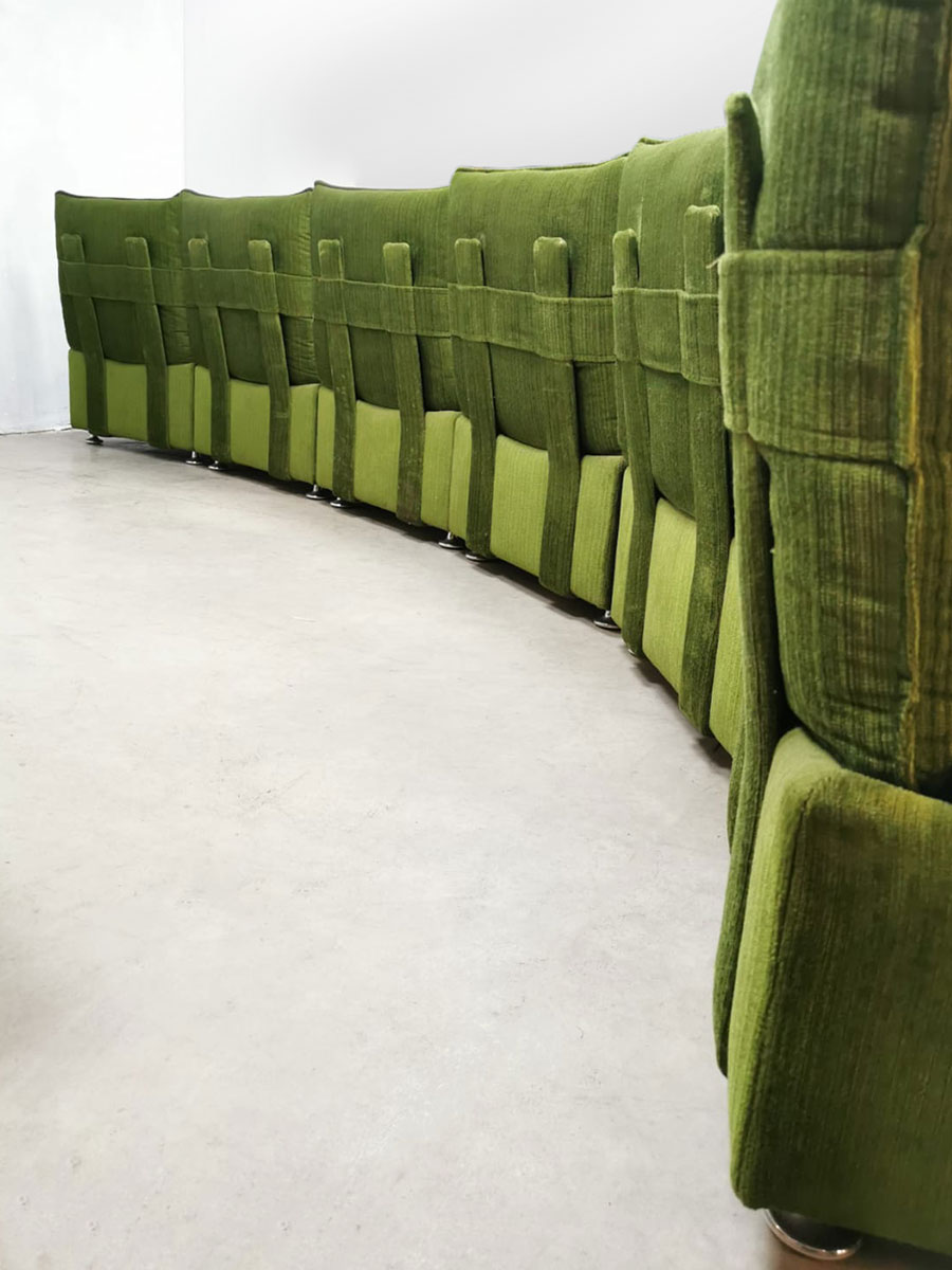 Midcentury modular sofa modulaire vintage elementen bank 'Forest Green'
