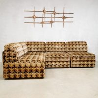 Patterned couch sofa modular brown