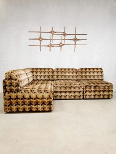 Patterned couch sofa modular brown
