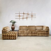Midcentury modular sofa vintage modulaire bank brown bruin 70s pattern