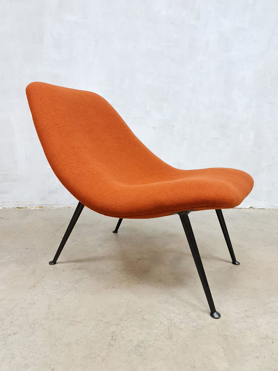 Rare midcentury design easy chair fauteuil Theo Ruth Artifort 'Rusty Orange'