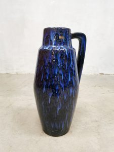 Vintage ceramic vase keramiek vaas West Germany Scheurich 'Majestic Blue'