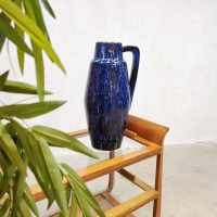 Scheurich Keramiek W-Germany Duits keramiek vintage floor vase vloervaas blauw blue