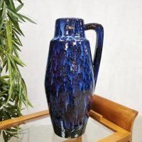 Vintage ceramic fat lava vase vaas Scheurich 'Majestic Blue'