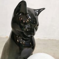 Retro zwarte kat lamp duo black cat tafellamp