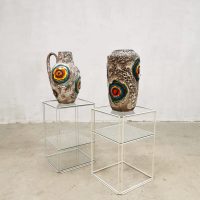 West Germany set vintage Keramik ceramic vases vazen Scheurich Fat Lava Bull's eye