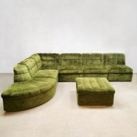 vintage seventies modular sofas green upholstery elementen bank groen
