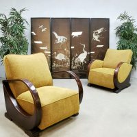 Art deco bentwood armchairs lounge fauteuils 'Amsterdamse school'