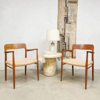 Vintage Danish design J. L Moller armchairs eetkamerstoelen teak model 56
