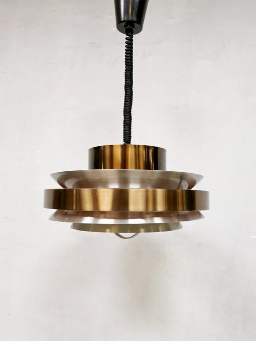 Vintage design aluminium brass pendant hanglamp lamellen