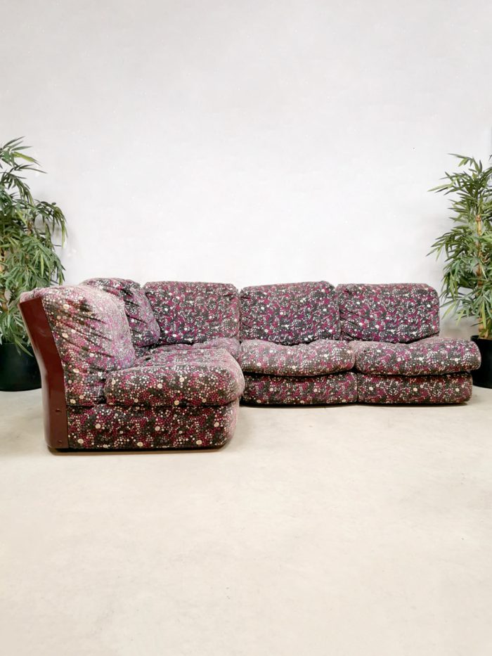 Vintage rare modular sofa Ligne Roset ‘Purple Floral’