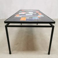 Midcentury Dutch design tile coffee table salontafel 'Abstract colors'