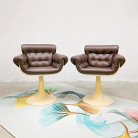Vintage swivel tulip chairs armchairs draaibare tulp stoelen ‘Space Age’