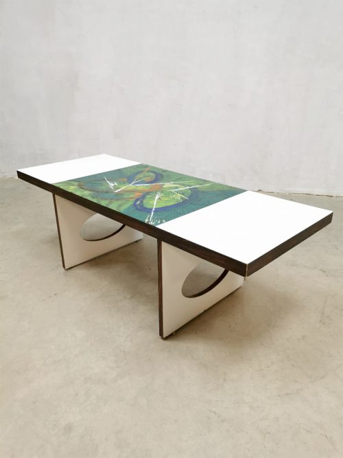 Vintage design coffee table salontafel Denisco 'Abstract art'