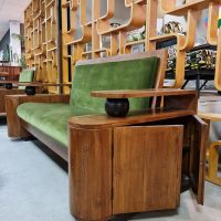 Unique art deco sofa bank 'luxury green velvet'