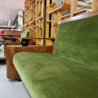 Unique art deco sofa bank 'luxury green velvet'