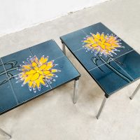 Vintage chrome tile sidetables coffee table Adri