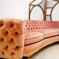 vintage design sofa antique rococo padded gecapitonneerd bank pink velvet