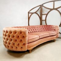 Baroque padded rare pink velvet sofa vintage bank 'Hollywood glam'
