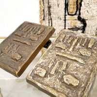 Midcentury Brutalist bronze door handle 'Abstract'