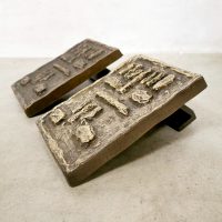 Midcentury Brutalist bronze door handle deurklink 'Abstract'