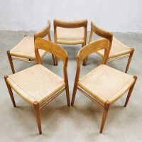 Midcentury Vintage Danish design dining chairs eetkamerstoelen Niels Møller