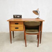 Midcentury Dutch design writing desk teak vintage bureau 'Minimalism'
