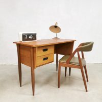 Midcentury Dutch design writing desk teak vintage bureau 'Minimalism'