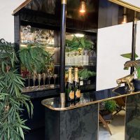 Midcentury vintage design brass bar cabinet cocktail bar messing 'Eclectic Chique'