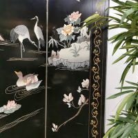 Vintage 4-panel lacquer room divider Asian 'Aziatische kunst'