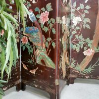 Vintage Asian room divider Aziatische paravan kamerscherm 'Exotic birds'