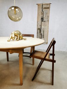 Vintage Midcentury Trieste folding chair Aldo Jacober Bazzani houten klapstoel
